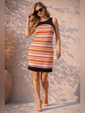 Retro Mod Geometric Shift Dress | Chic Statement | Size 4